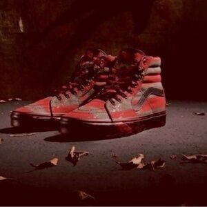 Vans x Horror Sk8 house of terror ,A Nightmare On Elm Freddy Krueger Red 10